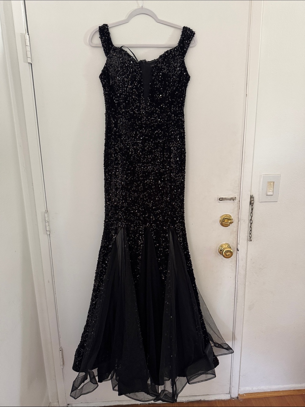 Fashion Nova Black Sequin Mermaid Maxi Dress